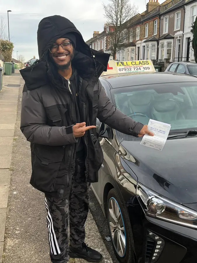 ACDAL learner celebrating a practical driving test pass 39
